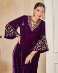 FANCY VELVET EMBROIDERY WORK TOP PALAZZO WITH DUPATTA FESTIVAL WEAR WHOLESALE PRICE ETHNIC GARMENT (5)