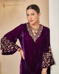 FANCY VELVET EMBROIDERY WORK TOP PALAZZO WITH DUPATTA FESTIVAL WEAR WHOLESALE PRICE ETHNIC GARMENT (5)