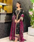 FANCY VELVET SEQUENCE EMBROIDERY WORK TOP PALAZZO WITH DUPATTA FESTIVAL WEAR WHOLESALE PRICE ETHNIC GARMENT (10)