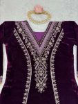 FANCY VELVET THREAD SEQUENCE WORK TOP BOTTOM WITH DUPATTA PARTY WEAR WHOLESALE PRICE ETHNIC GARMENT (3)