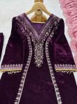 FANCY VELVET THREAD SEQUENCE WORK TOP BOTTOM WITH DUPATTA PARTY WEAR WHOLESALE PRICE ETHNIC GARMENT (3)