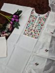 FASHIONABLE CHANDERI SILK EMBROIDERY WORK TOP BOTTOM WITH DUPATTA PARTY WEAR WHOLESALE PRICE ETHNIC GARMENT (6)