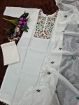 FASHIONABLE CHANDERI SILK EMBROIDERY WORK TOP BOTTOM WITH DUPATTA PARTY WEAR WHOLESALE PRICE ETHNIC GARMENT (6)