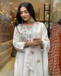 FASHIONABLE CHANDERI SILK EMBROIDERY WORK TOP BOTTOM WITH DUPATTA PARTY WEAR WHOLESALE PRICE ETHNIC GARMENT (6)