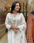 FASHIONABLE CHANDERI SILK EMBROIDERY WORK TOP BOTTOM WITH DUPATTA PARTY WEAR WHOLESALE PRICE ETHNIC GARMENT (6)