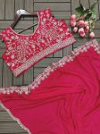 FASHIONABLE CHINON EMBROIDERY CODING WORK READY TO WEAR SAREE WITH UNSTITCHED BLOUSE PARTY WEAR WHOLESALE PRICE ETHNIC GARMENT (12)