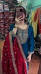 FASHIONABLE CHINON SILK EMBROIDERY SEQUENCE WORK TOP PALAZZO WITH DUPATTA FESTIVAL WEAR WHOLESALE PRICE ETHNIC GARMENT (3)