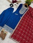 FASHIONABLE CHINON SILK EMBROIDERY SEQUENCE WORK TOP PALAZZO WITH DUPATTA FESTIVAL WEAR WHOLESALE PRICE ETHNIC GARMENT (3)