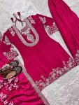 FASHIONABLE CHINON SILK EMBROIDERY SEQUENCE WORK TOP PALAZZO WITH DUPATTA PARTY WEAR WHOLESALE PRICE ETHNIC GARMENT (5)