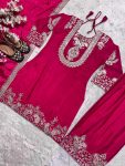 FASHIONABLE CHINON SILK EMBROIDERY SEQUENCE WORK TOP PALAZZO WITH DUPATTA PARTY WEAR WHOLESALE PRICE ETHNIC GARMENT (5)