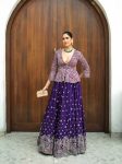 FASHIONABLE CHINON SILK THREAD ZARI EMBROIDREY WORK GOWN WITH KOTI PARTY WEAR WHOLESALE PRICE ETHNIC GARMENT (7)