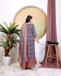 FASHIONABLE COTTON BLEND PRINTED WORK GOWN WITH DUPATTA FESTIVAL WEAR WHOLESALE PRICE ETHNIC GARMENT (8)