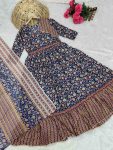 FASHIONABLE COTTON BLEND PRINTED WORK GOWN WITH DUPATTA FESTIVAL WEAR WHOLESALE PRICE ETHNIC GARMENT (8)