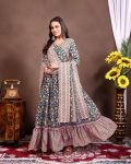 FASHIONABLE COTTON BLEND PRINTED WORK GOWN WITH DUPATTA FESTIVAL WEAR WHOLESALE PRICE ETHNIC GARMENT (13)