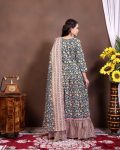 FASHIONABLE COTTON BLEND PRINTED WORK GOWN WITH DUPATTA FESTIVAL WEAR WHOLESALE PRICE ETHNIC GARMENT (13)