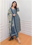 FASHIONABLE COTTON DIGITAL PRINTED TOP BOTTOM WITH DUPATTA PARTY WEAR WHOLESALE PRICE ETHNIC GARMENT (1)