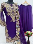 FASHIONABLE FAUX GEORGETTE EMBROIDERY CODING WORK TOP PALAZZO WITH DUPATTA PARTY WEAR WHOLESALE PRICE ETHNIC WEAR (24)