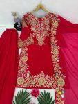 FASHIONABLE FAUX GEORGETTE EMBROIDERY CODING WORK TOP PALAZZO WITH DUPATTA PARTY WEAR WHOLESALE PRICE ETHNIC WEAR (26)