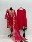 FASHIONABLE FAUX GEORGETTE EMBROIDERY CODING WORK TOP PALAZZO WITH DUPATTA PARTY WEAR WHOLESALE PRICE ETHNIC WEAR (26)