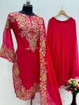 FASHIONABLE FAUX GEORGETTE EMBROIDERY CODING WORK TOP PALAZZO WITH DUPATTA PARTY WEAR WHOLESALE PRICE ETHNIC WEAR (26)