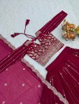 FASHIONABLE GEORGETTE EMBROIDERY SEQUENCE WORK LEHENGA CHOLI WITH DUPATTA PARTY WEAR WHOLESALE PRICE ETHNIC GARMENT (14)