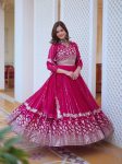 FASHIONABLE GEORGETTE EMBROIDERY SEQUENCE WORK LEHENGA CHOLI WITH DUPATTA PARTY WEAR WHOLESALE PRICE ETHNIC GARMENT (14)