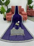 FASHIONABLE GEORGETTE THREAD SEQUENCE WORK SAREE WITH UNSTITCHED BLOUSE FESTIVAL WEAR WHOLESALE PRICE ETHNIC GARMENT (3)