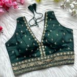 FASHIONABLE ROMAN SILK EMBROIDERY THREAD SEQUENCE WORK BLOUSE FESTIVAL WEAR WHOLESALE PRICE ETHNIC GARMENT (13)