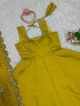 FASHIONABLE ROMAN SILK PLAIN GOWN WITH THREAD SEQUENCE WORK DUPATTA PARTY WEAR WHOLESALE PRICE ETHNIC GARMENT (3)