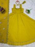 FASHIONABLE ROMAN SILK PLAIN GOWN WITH THREAD SEQUENCE WORK DUPATTA PARTY WEAR WHOLESALE PRICE ETHNIC GARMENT (3)