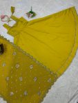 FASHIONABLE ROMAN SILK PLAIN GOWN WITH THREAD SEQUENCE WORK DUPATTA PARTY WEAR WHOLESALE PRICE ETHNIC GARMENT (3)