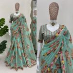 FASHIONABLE TABBY SILK THREAD SEQUENCE WORK SAREE WITH UNSTITCHED BLOUSE FESTIVAL WEAR WHOLESALE PRICE ETHNIC GARMENT (7)