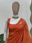 FASHIONABLE TISSUE SILK MUKESH WORK SAREE WITH UNSTITCHED BLOUSE PARTY WEAR WHOLESALE PRICE ETHNIC GARMENT (3)