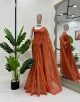 FASHIONABLE TISSUE SILK MUKESH WORK SAREE WITH UNSTITCHED BLOUSE PARTY WEAR WHOLESALE PRICE ETHNIC GARMENT (3)