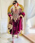 FASHIONABLE VELVET CODING EMBROIDERY WORK GOWN BOTTOM WITH DUPATTA PARTY WEAR WHOLESALE PRICE ETHNIC GARMENT (1)