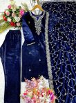 FASHIONABLE VELVET EMBROIDERY SEQUENCE WORK TOP BOTTOM WITH DUPATTA PARTY WEAR WHOLESALE PRICE ETHNIC GARMENT (4)