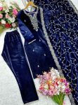 FASHIONABLE VELVET EMBROIDERY SEQUENCE WORK TOP BOTTOM WITH DUPATTA PARTY WEAR WHOLESALE PRICE ETHNIC GARMENT (4)