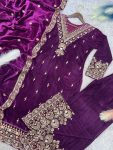 FASHIONABLE VELVET EMBROIDERY SEQUENCE WORK TOP PALAZZO WITH DUPATTA PARTY WEAR WHOLESALE PRICE ETHNIC GARMENT (2)
