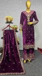 FASHIONABLE VELVET EMBROIDERY SEQUENCE WORK TOP PALAZZO WITH DUPATTA PARTY WEAR WHOLESALE PRICE ETHNIC GARMENT (2)