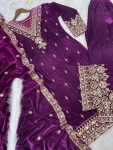 FASHIONABLE VELVET EMBROIDERY SEQUENCE WORK TOP PALAZZO WITH DUPATTA PARTY WEAR WHOLESALE PRICE ETHNIC GARMENT (2)