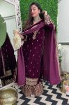 FASHIONABLE VELVET EMBROIDERY SEQUENCE WORK TOP PALAZZO WITH DUPATTA PARTY WEAR WHOLESALE PRICE ETHNIC GARMENT (2)