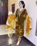 FASHIONABLE VELVET EMBROIDERY SEQUENCE WORK TOP PALAZZO WITH DUPATTA WHOLESALE PRICE ETHNIC GARMENT (11)