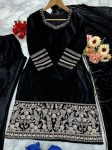 FASHIONABLE VELVET EMBROIDERY WORK TOP BOTTOM WITH DUPATTA PARTY WEAR WHOLESALE PRICE ETHNIC GARMENT (8)