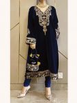 FASHIONABLE VELVET SEQUENCE EMBROIDERY WORK KURTI WITH PALAZZO PARTY WEAR WHOLESALE PRICE ETHNIC GARMENT (12)