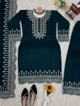 FASHIONABLE VELVET THREAD SEQUENCE WORK TOP BOTTOM WITH DUPATTA FESTIVAL WEAR WHOLESALE PRICE ETHNIC GARMENT (3)