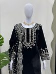 FASHIONABLE VELVET THREAD SEQUENCE WORK TOP BOTTOM WITH DUPATTA FESTIVAL WEAR WHOLESALE PRICE ETHNIC GARMENT (14)