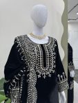 FASHIONABLE VELVET THREAD SEQUENCE WORK TOP BOTTOM WITH DUPATTA FESTIVAL WEAR WHOLESALE PRICE ETHNIC GARMENT (14)