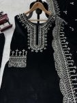 FASHIONABLE VELVET THREAD SEQUENCE WORK TOP BOTTOM WITH DUPATTA FESTIVAL WEAR WHOLESALE PRICE ETHNIC GARMENT (14)