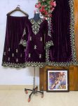 FASHIONABLE VELVET ZARI EMBROIDERY WORK TOP PALAZZO WITH DUPATTA FESTIVAL WEAR WHOLESALE PRICE ETHNIC GARMENT (15)