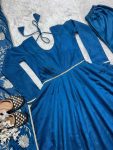 FASHIONABLE VICHITRA SILK PLAIN WORK GOWN BOTTOM WITH DUPATTA EMBROIDERY FESTIVAL WEAR WHOLESALE PRICE ETHNIC GARMENT (7)